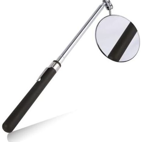Miroir mécanique réglable pour inspection automobile – Miroir télescopique jusqu’à 75 cm, poignée antidérapante noire, diamètre du miroir 8 cm – Pour ateliers automobiles et diagnostics techniques (1/5)