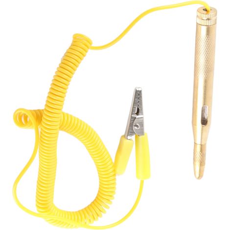 Vérificateur de circuit auto voiture DC 6V 12V 24V stylo crayon test tension ampoule jaune (1/5)
