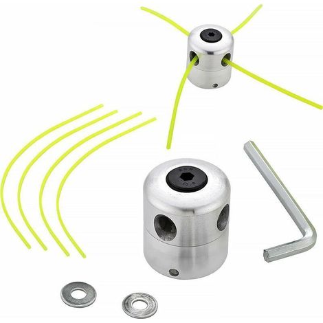 Universeller Aluminium-Trimmerkopf, Kantentrimmerkopf, Doppelfadenspule, Nylonfadenkopf für Rasenmäher, 1 Fadenkopf + 4 Fäden (1/5)