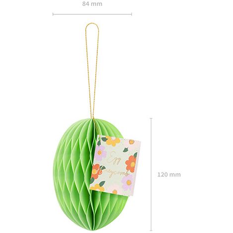 Decorazione in carta a nido d'ape Uovo, verde chiaro, 12 cm (1/4)