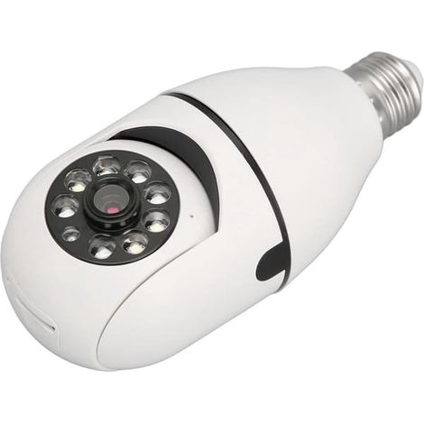 Caméra de sécurité avec éclairage - Caméra intérieure/extérieure - Protection de votre domicile - Vue panoramique à 360° - Résolution HD 1080p (1/5)