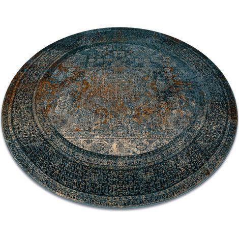 Alfombra de lana OMEGA MAMLUK circulo - Rosetón vintage azul oscuro blue circulo 200 cm