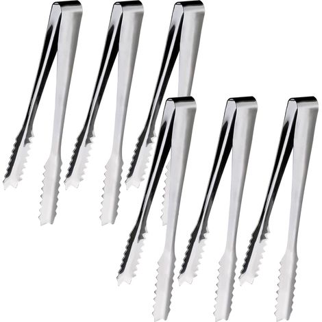 Pince à Glaçons, 6 Pièces Pince a Sucre, Pince Bonbon, 15,2cm, pour Cuisine, Café, Fête, Bar et Buffet (1/5)