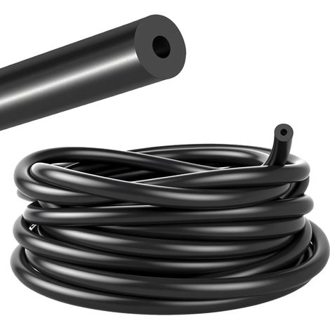 Tuyau sous pression pour véhicule, tuyau en silicone noir, haute résistance à la pression, flexible pour refroidissement du moteur et du radiateur de voiture (3 mm ID - 8 mm OD) (1/5)