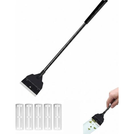 Racloir Aquarium Renforcé + 5 Lames de Rechange en Acier Trempé  Kit Nettoyage Vitre. Élimine Algue (1/5)