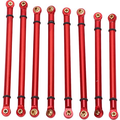 8 pièces Tiges de Liaison en Alliage d'Aluminium M3 pour Amélioration de Voiture RC Crawler Axial SCX10, Rouge X006R (1/5)
