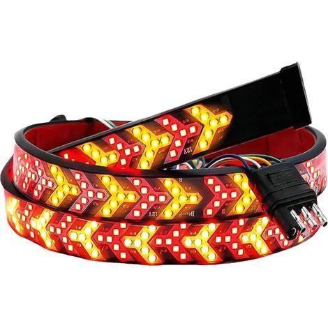 LED taillight warning light, waterproof and durable, red and yellow dual-color sequential turn signal, multi-functional LED brake and turn signal taillight -- 1pc -- BIEMMEDUE (1/5)