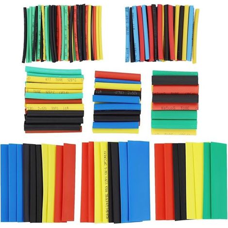 Gaine thermorétractable - Kit de câble thermorétractable pour câble électrique 2: 1 Manchon de câble thermorétractable d'isolation électrique 5 couleurs en 8 tailles (1/4)