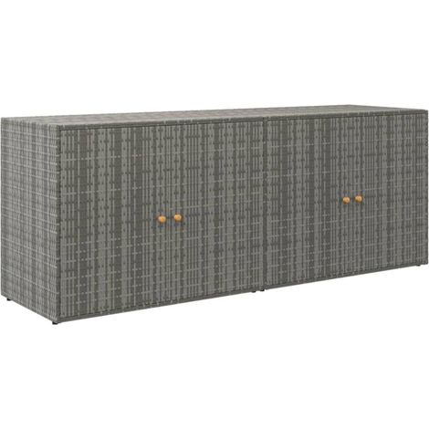 Armoire de rangement jardin Design moderne, Armoire Etagère de rangement, Gris 198x55,5x80 cm Résine tressée OIB2095E (1/5)
