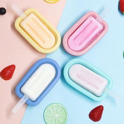 Moule À Glace - Silicone Et PP - 15,5 X 6,5 X 2,6 Cm - Pour Congélateur - 4 Pièces (1/5)