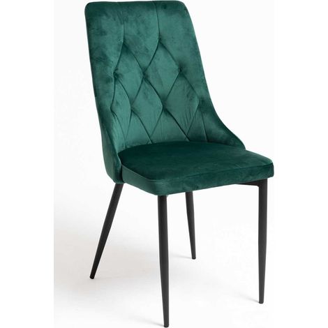 Sillas Comedor - Silla Dolphin Black Terciopelo - Verde (1/5)