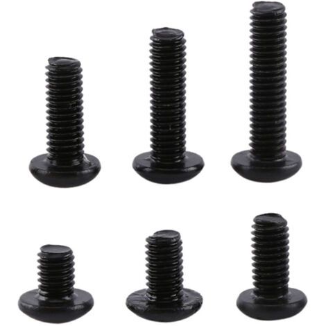 Pr 300pcs Coffret M3 Vis à six pans creux à tête hexagonale en acier allié et M3 Écrous hexagonale en acier allié, Assortiment Vis et écrous M3 x 4/5/6/8/10/12mm, Couleur Noir (1/4)