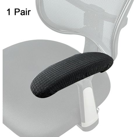 Guanti per braccioli di sedia da ufficio, neri in poliestere, staccabili, lavabili, elasticizzati e impermeabili (coppia). (1/5)