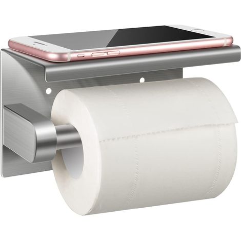 ZOLGINAH Porte Papier Toilette, Porte Rouleau Papier toilettes sans percage Derouleur Papier WC mural, Acier Inoxydable 304, Adhésif 3 M Autocollant (1/5)