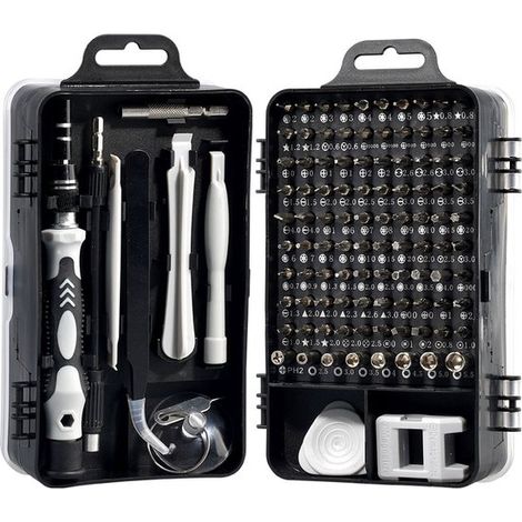 Juego de destornilladores de precisión, juego de destornilladores magnéticos 115 en 1, puntas de reparación profesionales para MacBook, PS4 Pro (1/5)