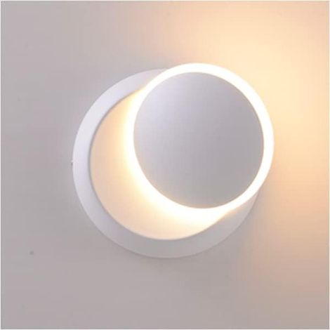 Applique murale 'Eclipse', Appliques Murales LED à Rotation à 360 ° 5W Petites Appliques Murales d'intérieur Finition Blanche Luminaires chaude