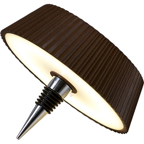 Lampe design, Eclairage bouche bouteille rechargeable Relax Marron en Metal, MANTRA (1/2)