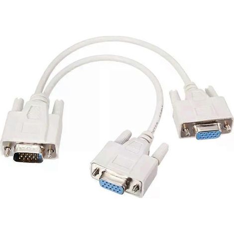 Câble répartiteur VGA - HDB15 mâle vers 2 femelles, adaptateur VGA (1/5)
