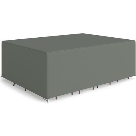 Wasserdichte Schutzhülle für Gartenmöbel 275x205x90 cm, grau, UV-beständig und winddicht, Schutz für die Lounge im Freien, wetterfest, Schutzhülle für Tisch und Stühle, Gartenmöbelabdeckung.