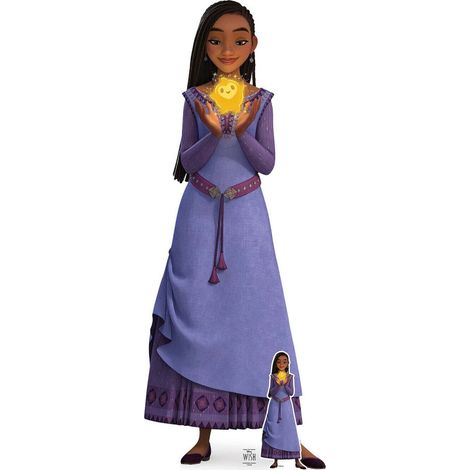 Figurine en carton Wish Asha Qui Tient L'Étoile avec Tous Les Personnages - Haut 112 cm (1/5)