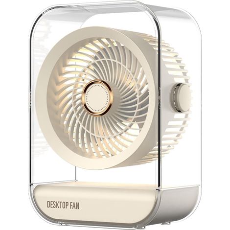 Ventilatore da tavolo USB, ventilatore da tavolo ricaricabile silenzioso con flusso Turbo, potente ventola di raffreddamento portatile per camera da letto, dormitorio universitario, cucina, campeggio (1/5)