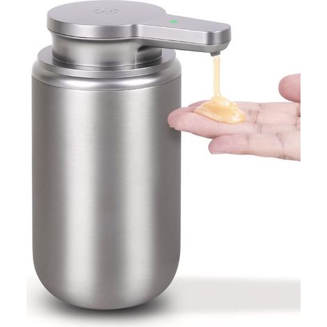Dispenser di sapone automatico, dispenser di sapone manuale in acciaio inox, ricaricabile, pompa per sapone liquido senza contatto per bagno e cucina, 355 ml (12 oz). (1/5)