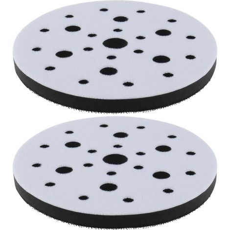 Juego de 2 almohadillas intermedias de esponja suave, 150 mm de diámetro, cierre de velcro de 25 orificios, para usar como almohadillas de pulido.