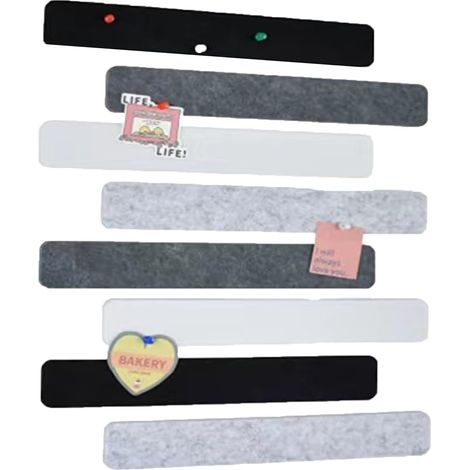 8-teiliges kleines selbstklebendes Filz-Pinnwand-Set, kleine Wand-Memoboards, Pinnwandleiste, Filz-Pinnwand mit 30 Reißzwecken zum Aufhängen von Fotos und Terminplänen (1/5)