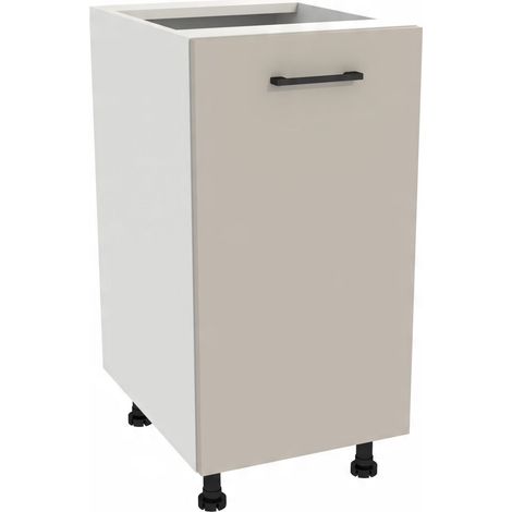 Mueble bajo de cocina 40 Capri, cuerpo blanco, frontal color cachemir mate. (1/3)