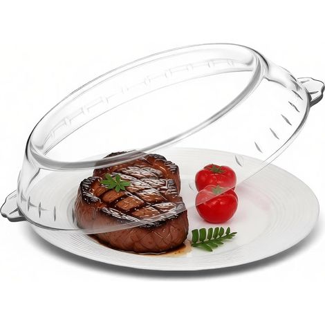 Couvercle Micro Ondes: 10" Couvre Plat Micro Ondes et Four en Verre Couvercle de Protection Anti-éclaboussures Peut servir de Plat à Quiche/Tarte pour Nettoyage Facile Lave (1/5)
