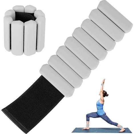 Zwei Handgelenk- und Knöchelgewichte für Damen und Herren, verstellbare Gewichte, geeignet für Gehen, Yoga, Schwimmen, Fitnessstudio, 2 Pfund. (1/5)