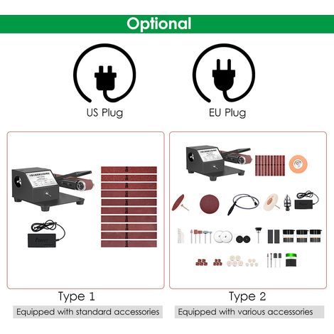 [JAMAIS UTILISÉ]Ponceuse à bande électrique miniature verticale et horizontale 250 W, 7 vitesses, 10 bandes abrasives incluses pour le polissage du bois, de l'acrylique et du métal (dimensions de la b