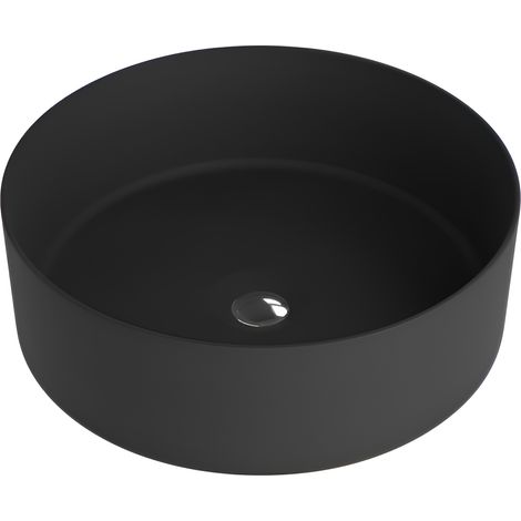 Vasque à poser LAVITA Vasque à poser élégante et compacteProduit en porcelaine de haute qualité ronde 37x37x12 cm  Noir