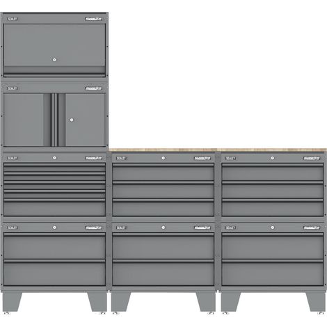 Sealey APMSCCOMBO2 Superline PRO Storage System with Rubber Wood Worktop 2.03m