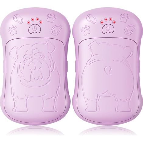 Rechargeable hand warmers, 2-pack, strong magnetic attraction, USB interface, suitable for camping, golf, hunting and travel, purple.