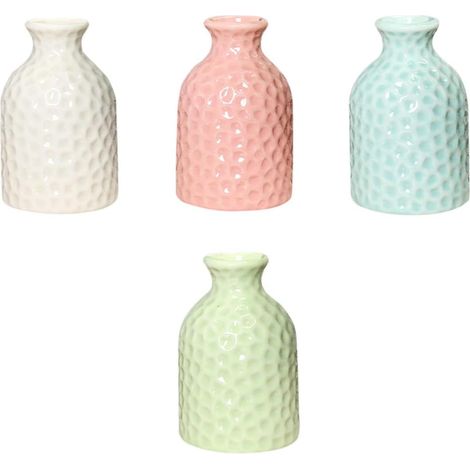 Petits Style Artistique et Pratique Lot de 4 en Céramique Créatifs et Légers pour Décoration Intérieure, pour Fleurs Séchées pour Salon (1/5)