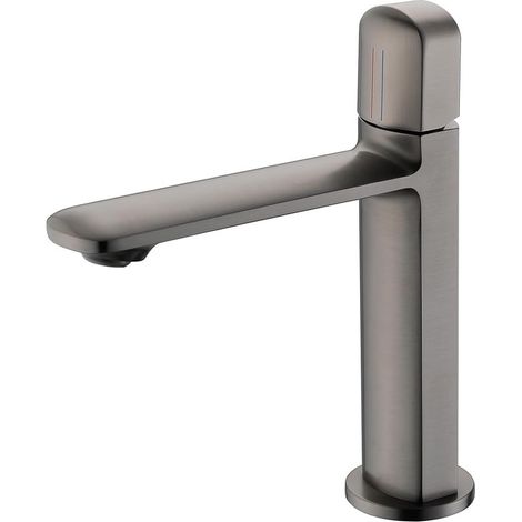 Moderne Robinet Salle De Bain Gris, Mitigeur Lavabo Salle De Bain En Laiton Design EléGant, Mitigeur De Lavabo, Eau Chaude Et Froide RéGlable, Robinet Lave Main, Laiton (1/5)