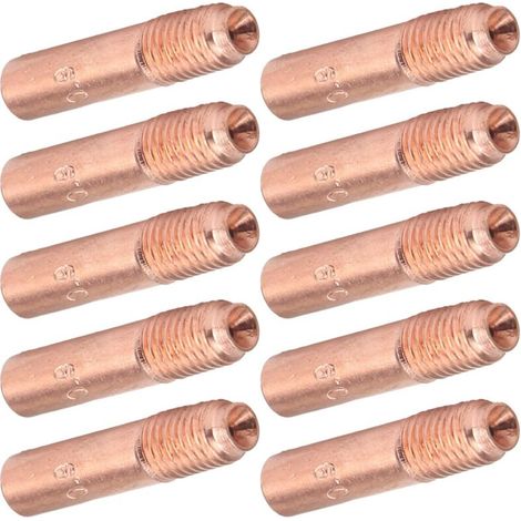 10 Pièces Buses de Soudage MIG 0.9mm Embouts de Contact de Soudage MIG Kit de Buses Conductrices en Cuivre pour Soudage Industriel,A (1/4)