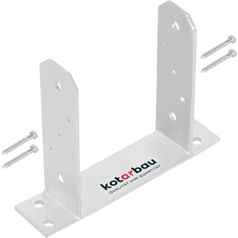 KOTARBAU® Support Poteau Bois - à Visser - TT - Acier Galvanisé - 160 mm - Argent - Pied de Poteau - Fixation Robuste - Embase