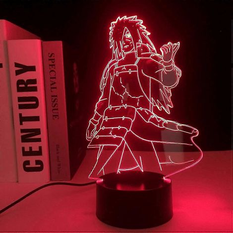 Lampe 3D Madara pour enfant, figurine d'anime, lampe de table LED 3D à couleurs changeantes, veilleuse tactile, décoration de chambre d'enfant, cadeau d'anniversaire