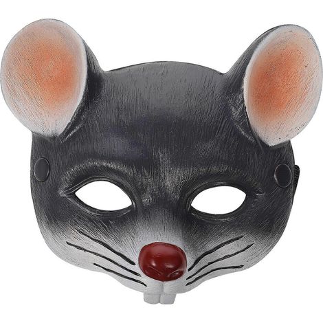 Masque de carnaval 3D souris (1 pièce) - Accessoire de fête costumée et d'Halloween pour enfants et adultes-22X17X2CM-Grey (1/3)