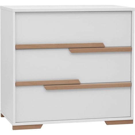 Cassettiera 3 cassetti Pinio Snap Bianco e legno (1/5)