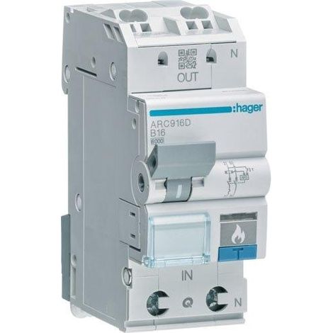 Hager ARC916D disyuntor 2 polos 16 A gris