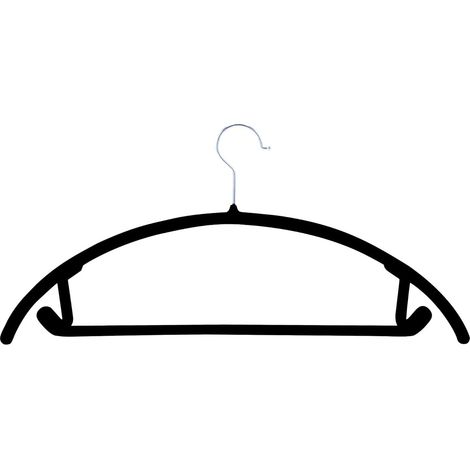 10 Cintres semi-circulaires sans couture, surface floquée antidérapante, protection épaules, pour vêtements pantalons cravates, maison (1/5)