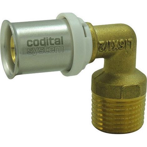 Codo latón multicouche TH Codital 16mm macho 15x21