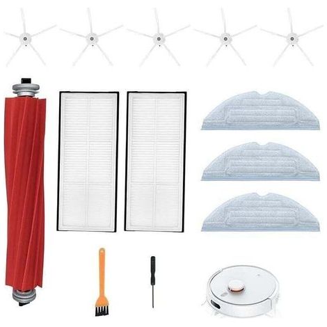 Garden FutureKit De Remplacement Destiné à Roborock S7 T8Plus T7s S7 Maxv Ultra S8 Pro Ultra Aspirateur Robot, XU, 1 Brosse Principale 5 Brosse Latérale - KZQ (1/4)