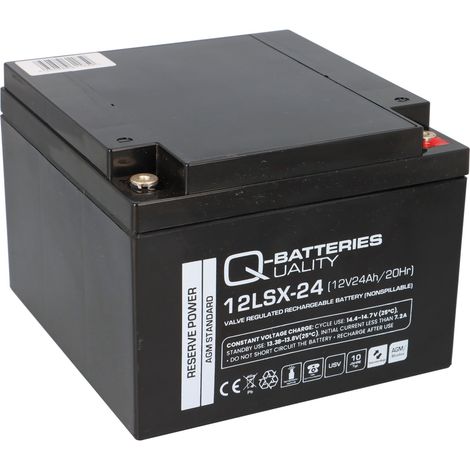 Q-Batteries 12LSX-24 12V 24Ah Blei-Vlies-Akku AGM 10 Jahre (1/5)