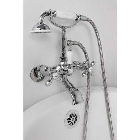 1 Robinet Mitigeur Bicommande Laiton Chromé Disques Céramique Pour Baignoire Douche Salle De Bain
