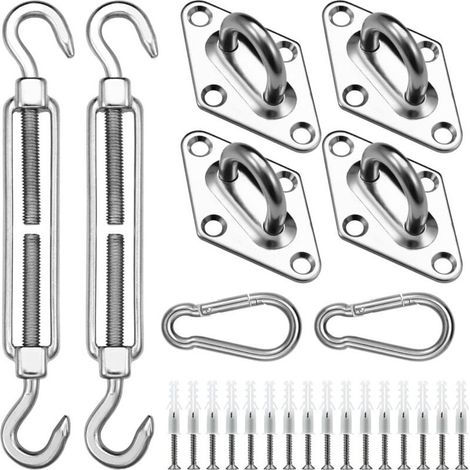 Shade Sail Fixing Kit, 304 Awning Hardware Kit, for Square Shade Sail, Triangle Shade Sail, (1/5)