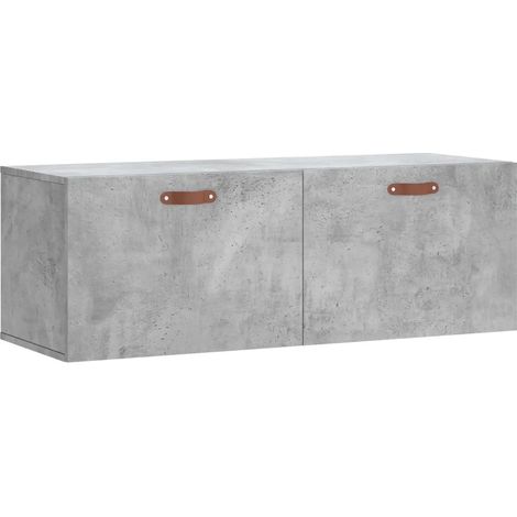 Pratico mobiletto da parete che forma uno spazio di stoccaggio 100 x 36,5 x 35 cm in legno ingegnerizzato grigio cemento 020048876